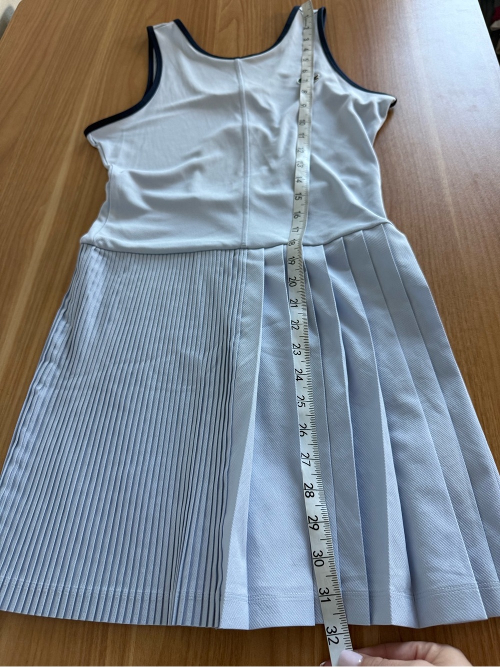 Lacoste Light Blue Pleated Tennis Dress with Contrast Trim Size 4 - Picture 11 of 11